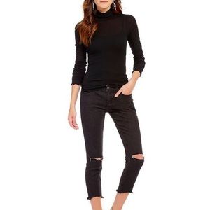 Free People Crop Destroyed Skinny Jeans